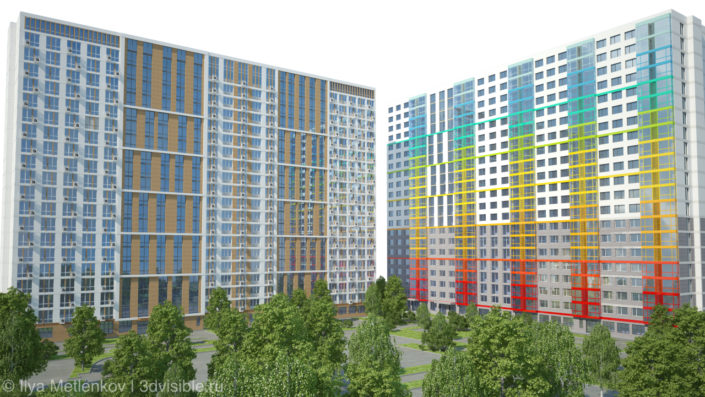 3D визуализация жилого комплекса Хорошовка