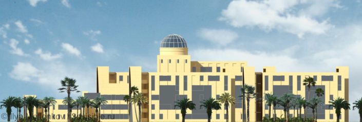 Ирак- зD визуализация зданий. Фасады современные