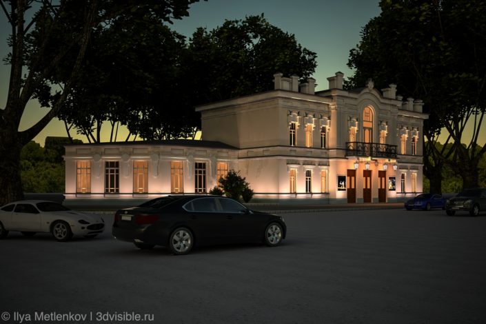 3D визуализация театра имени Пушкина города Пскова