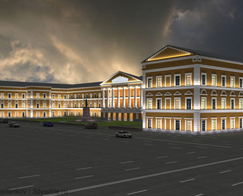 3D визуализация здания областной администрации г.Пскова